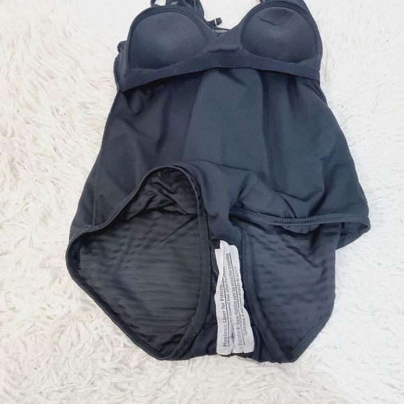 4x$25 Catalina new black onepiece mesh lined bathingsuit size 12 - Picture 7 of 10
